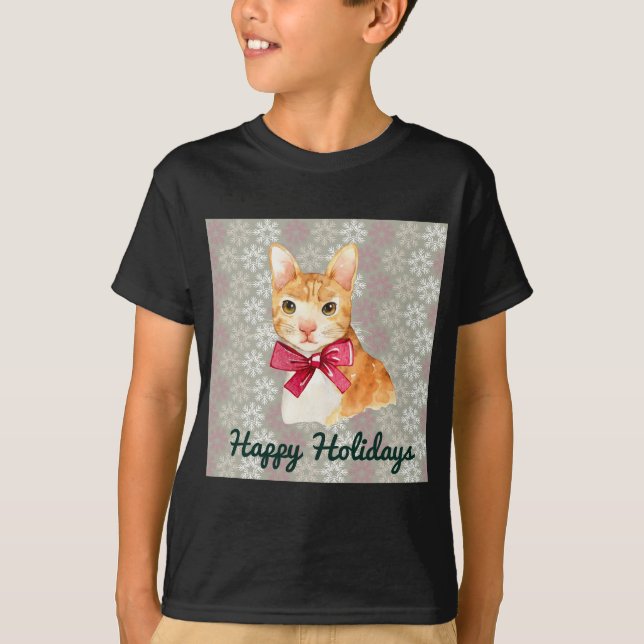Holiday Orange Tabby T-Shirt (Front)