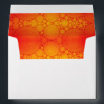 Holiday Orange Yellow Circle Pattern Festive Lined Envelopes<br><div class="desc">A red envelope lined with a bright, colourful, red orange bubble art photography illustration helps you usher in both Hanukkah and Christmas. Feel the warmth and joy of the holiday season whenever you use this stunning, artsy envelope. Matching greeting cards, stickers, tote bags, serving trays, coasters, and other products are...</div>
