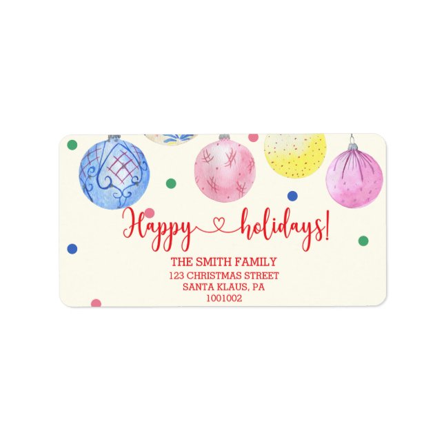 Holiday Ornament Christmas Label (Front)