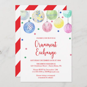 Holiday Ornament Exchange Party Invitation