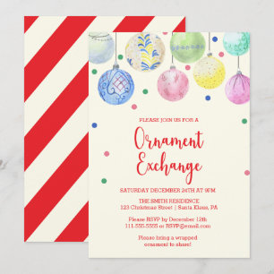 Holiday Ornament Exchange Party Invitation