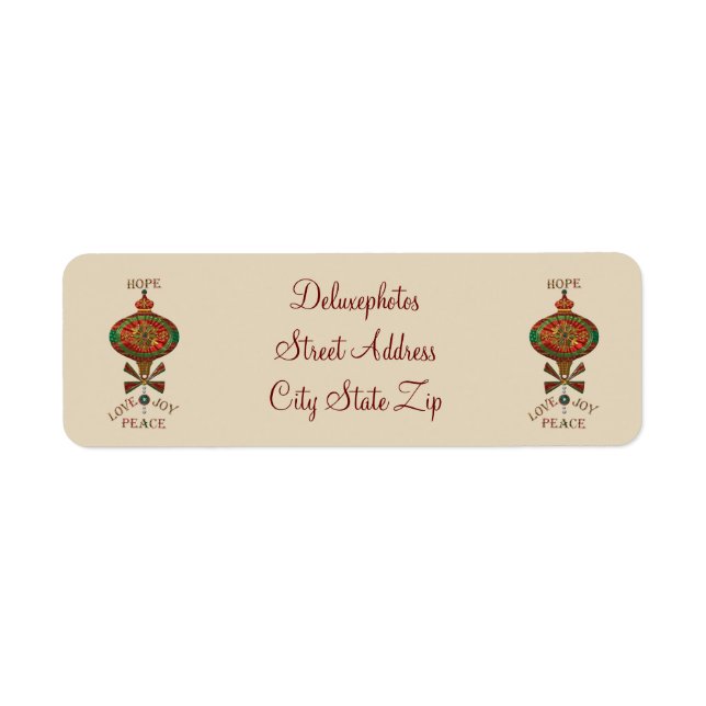 Holiday Ornament Return Address Label (Front)
