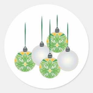 Holiday Ornaments Classic Round Sticker