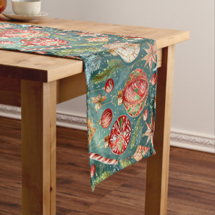Holiday Ornaments Medium Table Runner