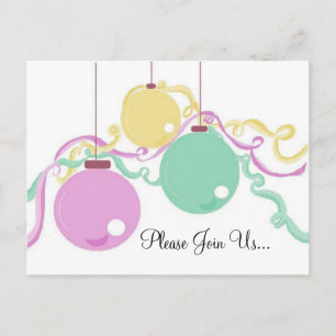 Holiday Ornaments Party Invitation Postcard