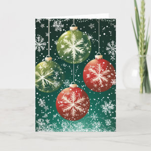 HOLIDAY ORNAMENTS RED AND GREEN #1 Card