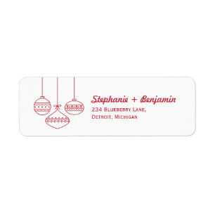 Holiday Ornaments Return Address Label