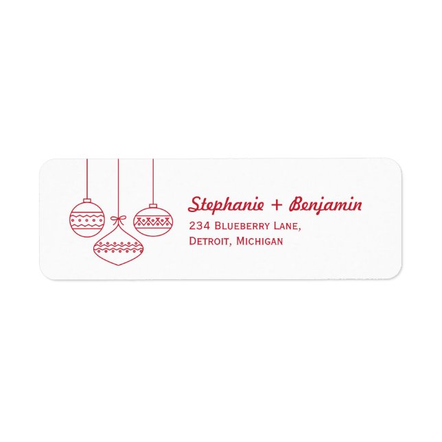 Holiday Ornaments Return Address Label (Front)