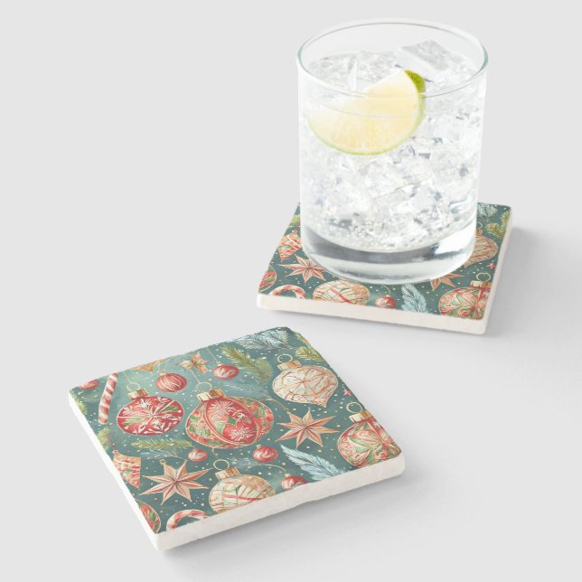 Holiday Ornaments  Stone Coaster (Side)