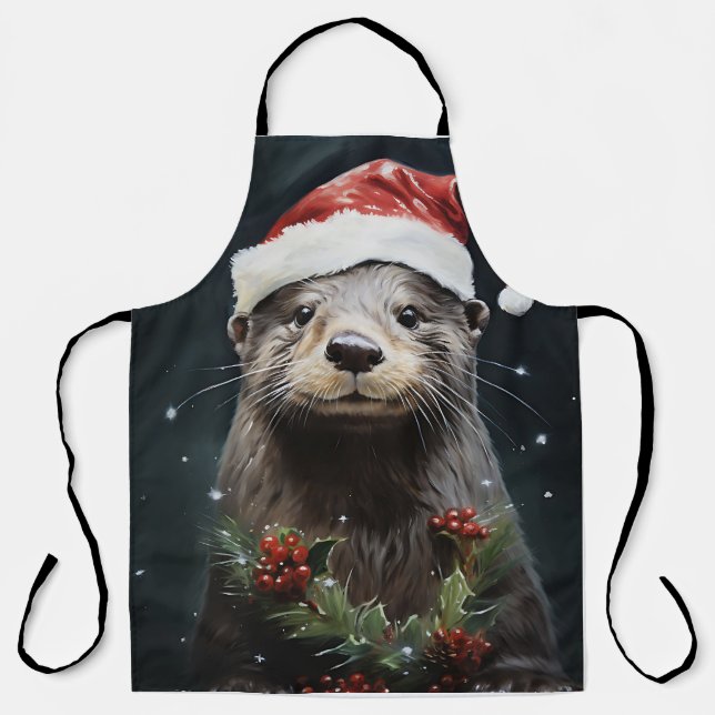 Holiday Otter Apron (Front)
