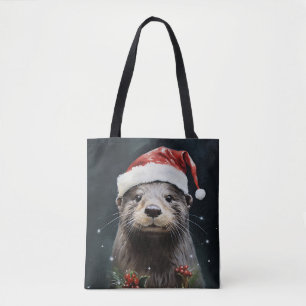 Holiday Otter Tote Bag
