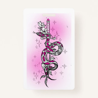 holiday package with snake ID badge