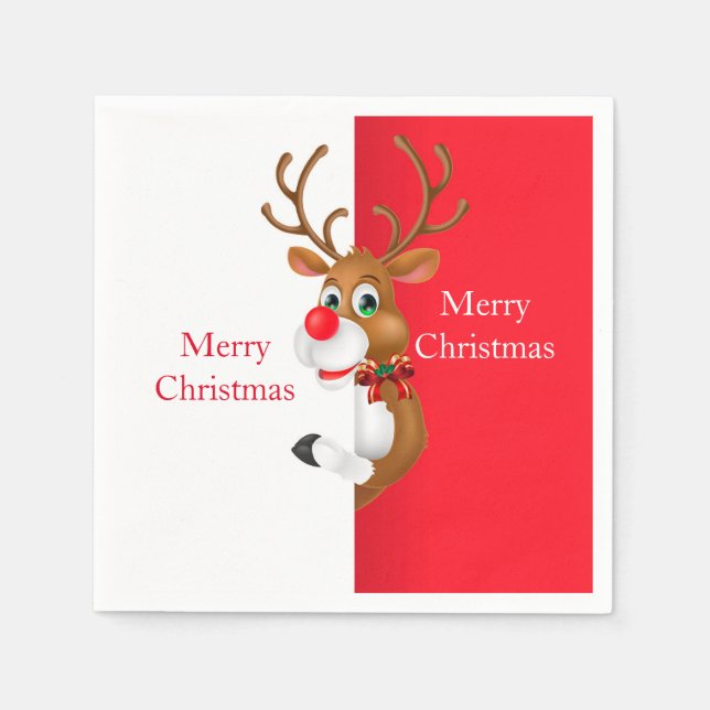 Holiday Paper Napkins Rudolph (Front)