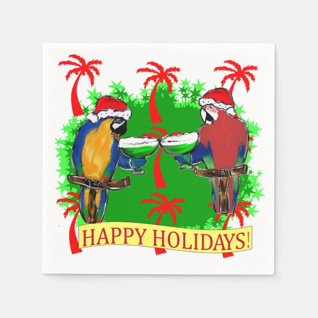 HOLIDAY PARROTS NAPKIN (Front)