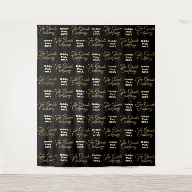 Holiday Party Backdrop Step and Repeat Tapestry (Front)