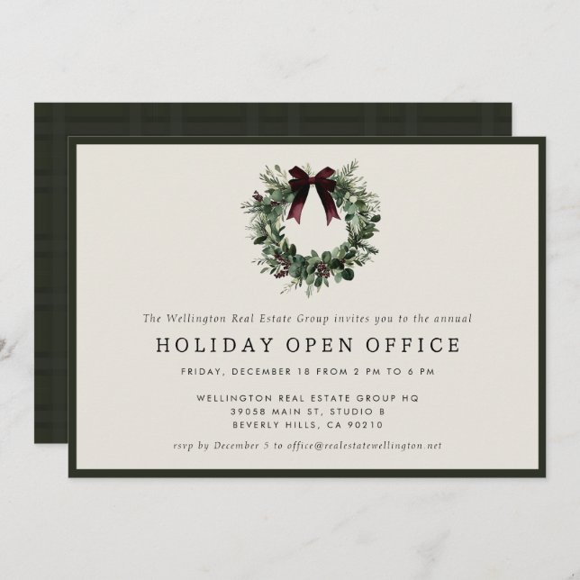 Holiday Party Festive Corporate Business Christmas Invitation (Front/Back)