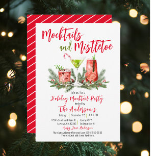 Holiday Party Festive Mocktails & Mistletoe  Invitation