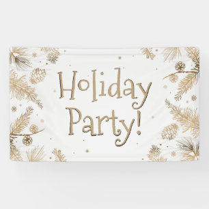 Holiday Party, Gold, Hanging Banner