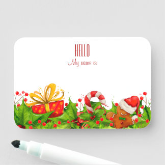 Holiday Party Invitation HELLO name tags