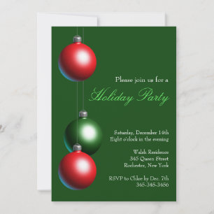 Holiday Party Invitation on Evergreen
