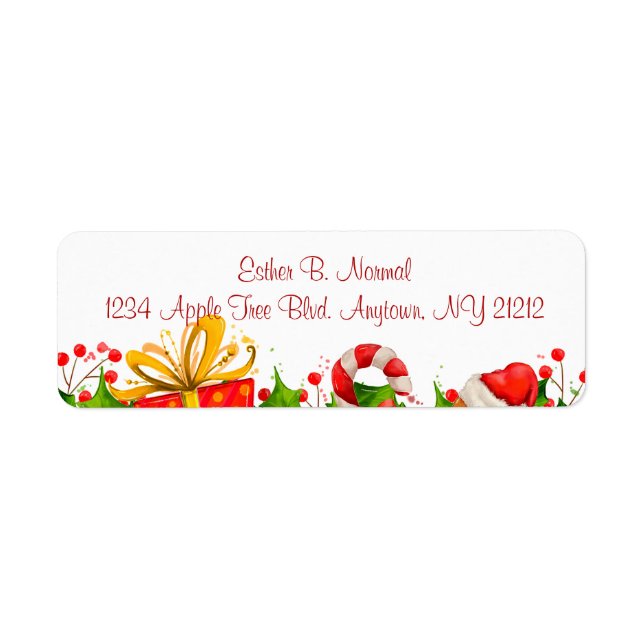 Holiday Party Invitation Return Labels (Front)