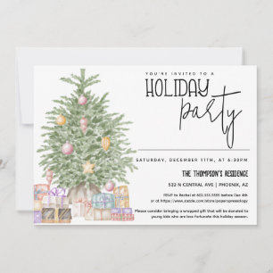 Holiday Party Invitation with Christmas Tree