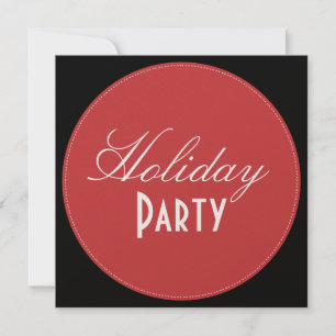Holiday Party invitations, red + green dot Invitation