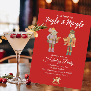 Holiday Party Jingle and Mingle Nutcracker Invitation