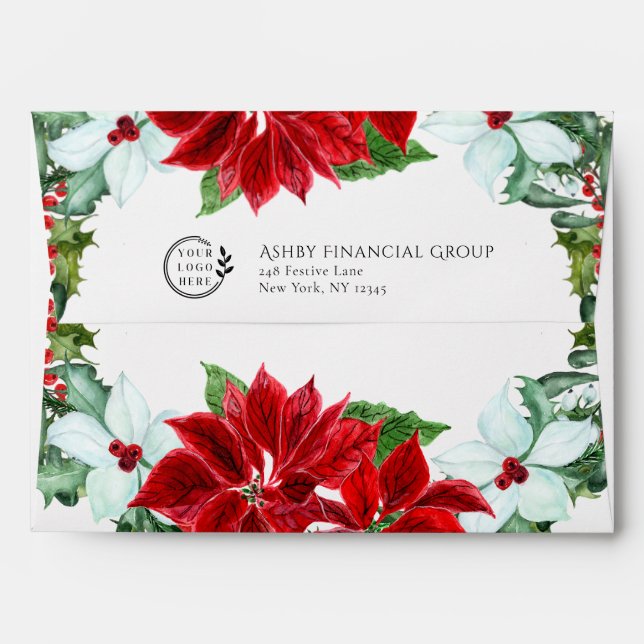 Holiday Party Modern Corporate Christmas Party Envelope (Back (Top Flap))