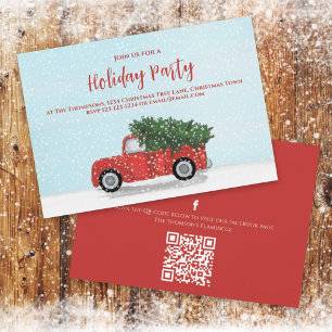 Holiday Party Red Truck Classic Custom Invitation