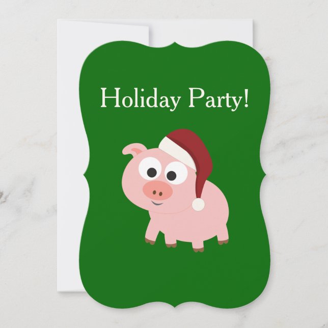 Holiday Party! Santa Pig Invitation (Front)