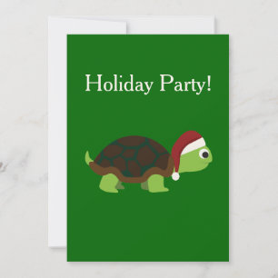 Holiday Party! Santa Turtle Invitation