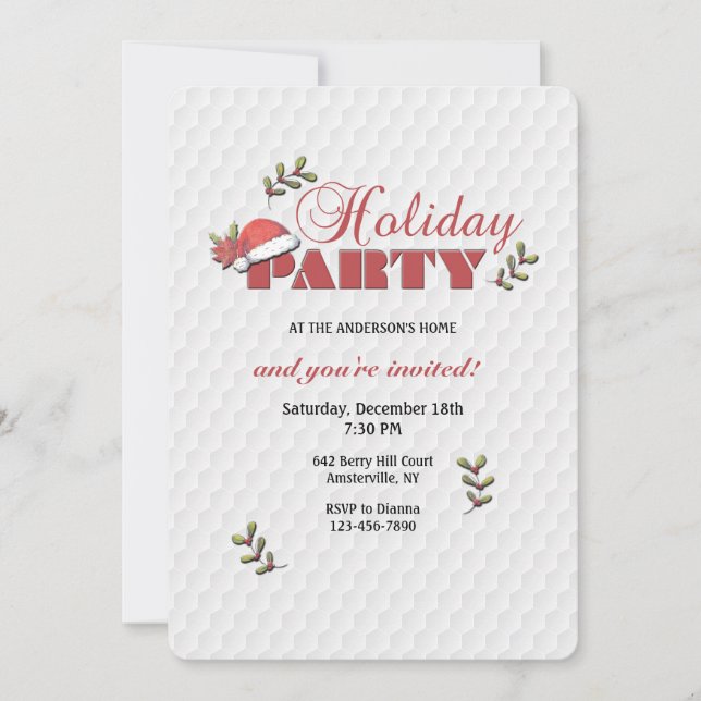 Holiday Party Santa's Hat Invitation (Front)