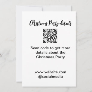Holiday party Scan QR code details website social Card