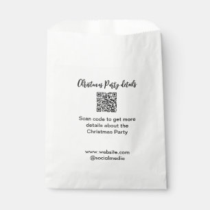 Holiday party Scan QR code details website social Favour Bag
