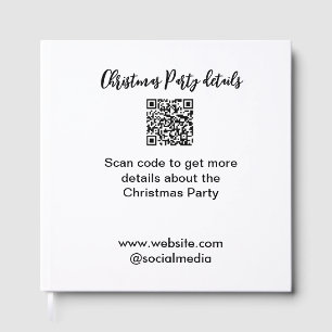Holiday party Scan QR code details website social Guest Book
