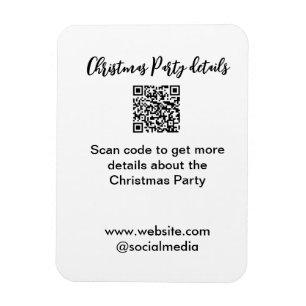 Holiday party Scan QR code details website social Magnet