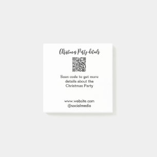 Holiday party Scan QR code details website social  Post-it Notes