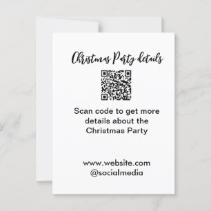 Holiday party Scan QR code details website social  Postcard