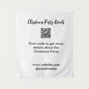 Holiday party Scan QR code details website social Tapestry