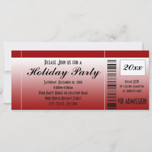 Holiday Party Ticket Christmas Invitation