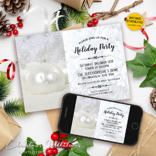 Holiday party white winter wonderland Invitation