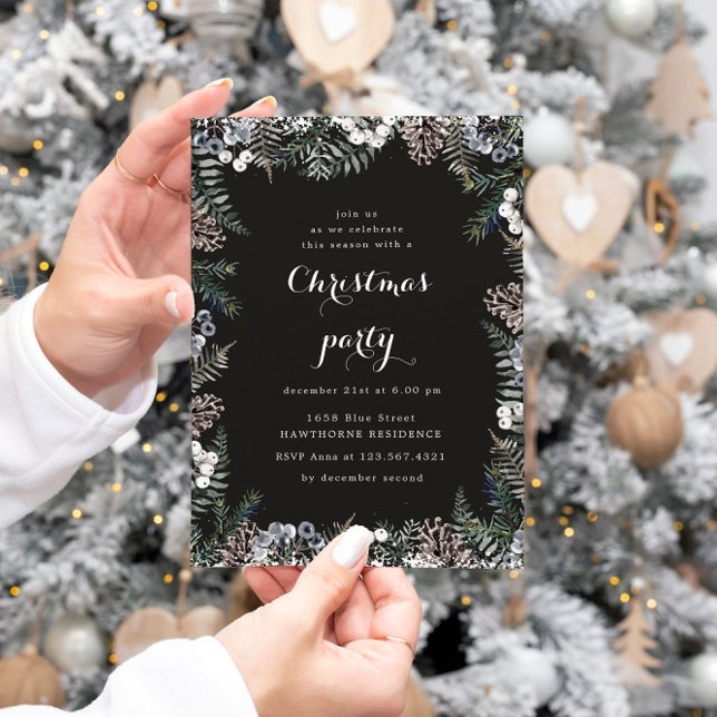 Holiday Pastel Greenery Christmas Party Invitation (Creator Uploaded)