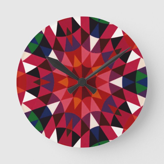 Holiday Pattern Round Clock (Front)