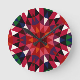 Holiday Pattern Round Clock