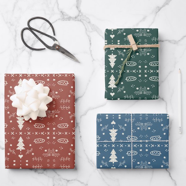 Holiday Pattern Wrapping Sheets - Set of 3 (Creator Uploaded)