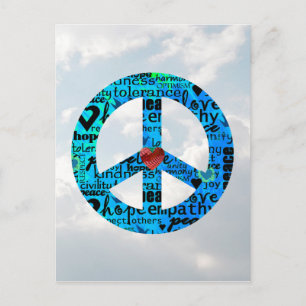 Holiday Peace Sign Postcard
