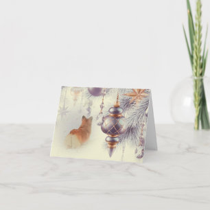 Holiday Pembroke Welsh Corgi in the Snow Card