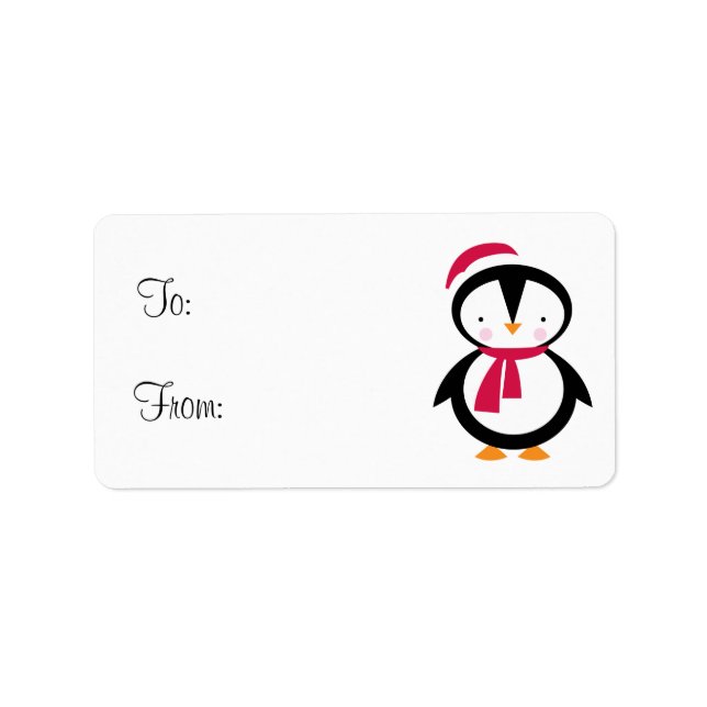 Holiday Penguin Gift Tag (Front)