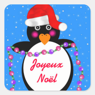 Holiday Penguin Square Sticker